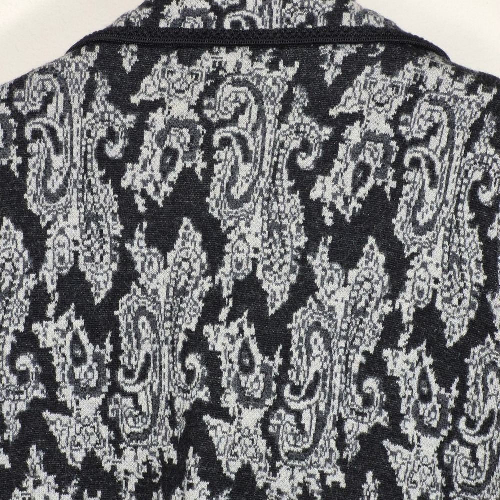 Cambridge Dry Goods 100% Wool Paisley Floral Long Cardigan Sweater Duster M Cozy - Picture 5 of 10